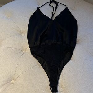 Black Halter Bodysuit